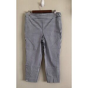 Talbots Womens 8 Chatham Pants Pixie Black & White Gingham Straight Leg